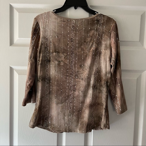Samie & Jo Embellished Pullover Top/Shirt Sz Petite Medium - Picture 2 of 5